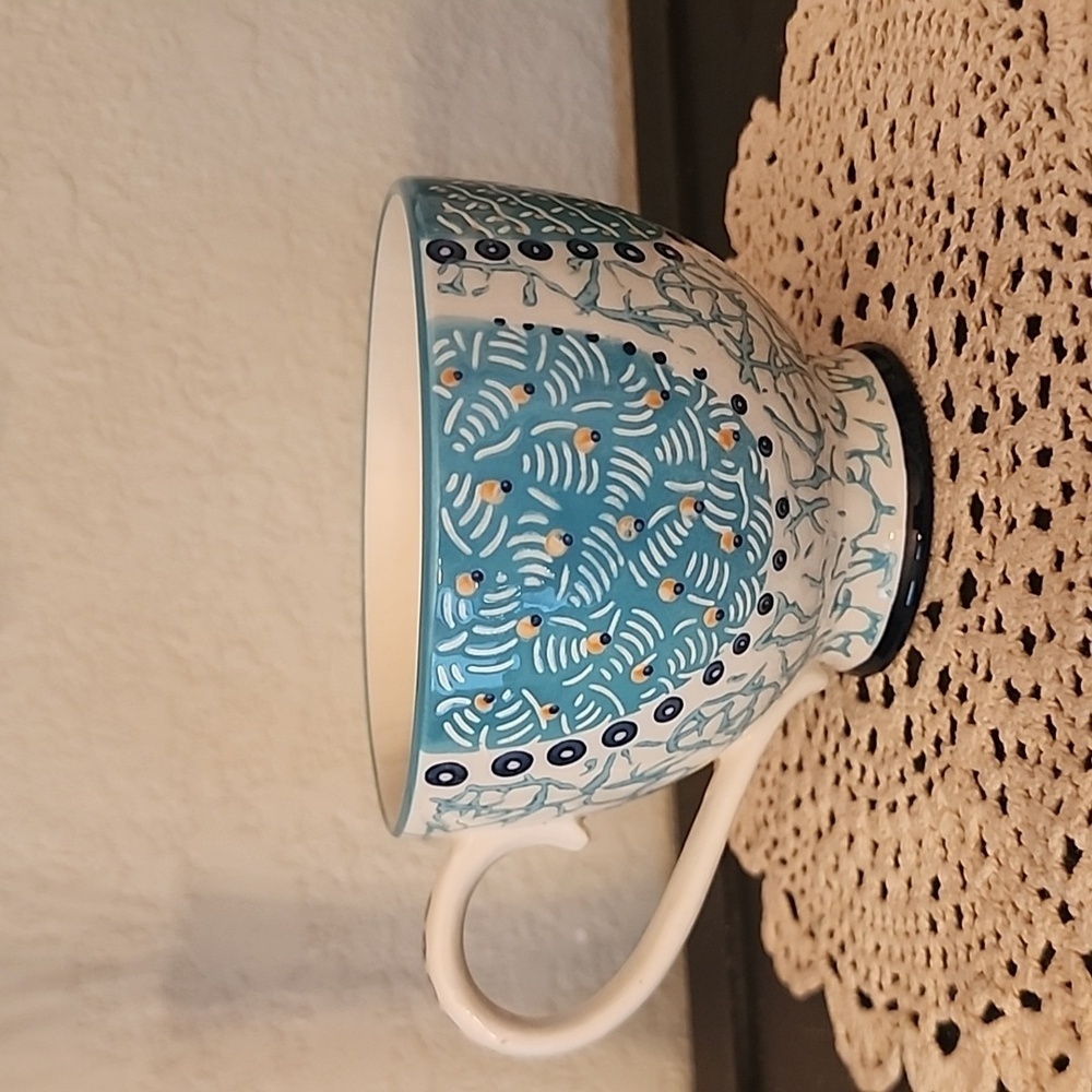 Julia Minasian Embossed Floral Hand Painted Footed Mug Coastline Imports